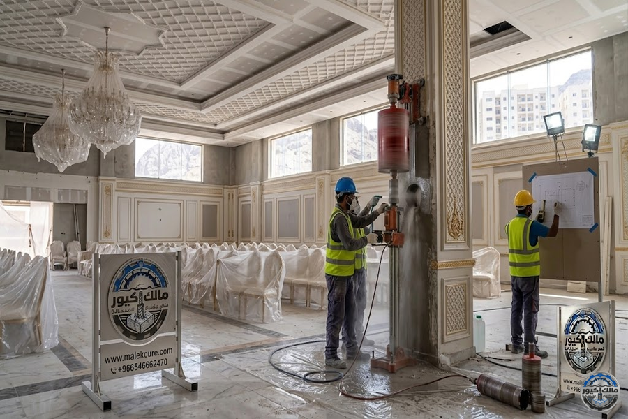 شركة مالك كيور تقدم خدمة فتح كور مكيفات حي العوالي مكة بأحدث أجهزة الكور الدريل الماسي